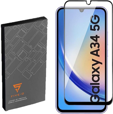 FIVE-O Edge To Edge Tempered Glass for Samsung Galaxy A34 5G with Self Installation Kit(Pack of 1)
