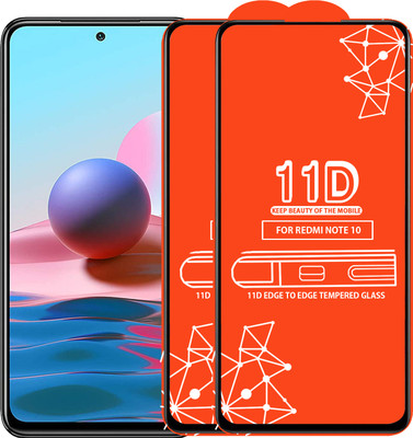 Qyist Edge To Edge Tempered Glass for Redmi Note 10(Pack of 2)