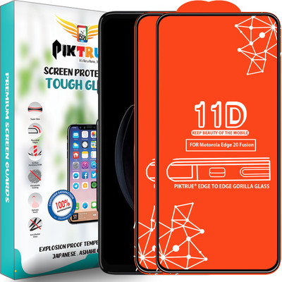 PikTrue Edge To Edge Tempered Glass for Motorola Edge 20 Fusion(Pack of 2)
