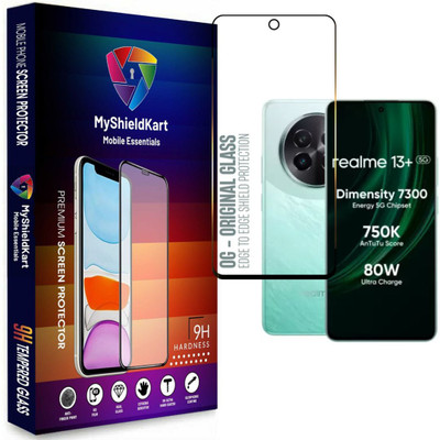 MyShieldKart Edge To Edge Tempered Glass for realme 13 Plus 5G(6.67 Inch)**NeoShield**Millitary Grade-Anti Explosion-Tempered Glass/Full Screen Coverage-Edge to Edge/9H Hardness/With Easy Installation Kit(Pack of 1)