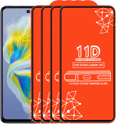 Qyist Edge To Edge Tempered Glass for Tecno Camon 18T(Pack of 4)
