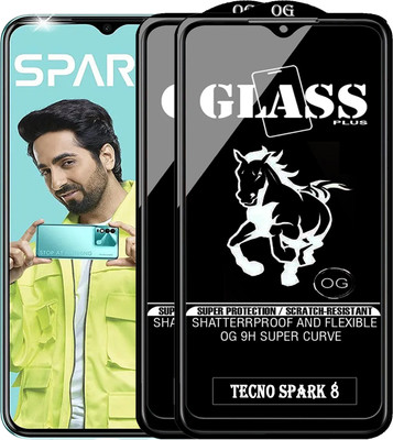 Rofix star Edge To Edge Tempered Glass for TECNO SPARK 8(Pack of 2)