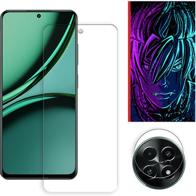 ARBAN Edge To Edge Tempered Glass for Realme Narzo 70x 5G Tempered Glass Screen Protector | Anti-Scratch | Edge to Edge Full Coverage | 9H Hardness (1 FRONT SCREEN GUARD + 1 CAMERA LENS PROTECTOR + 1 FREE BACK EMBOSSED SKIN002)(Pack of 1)