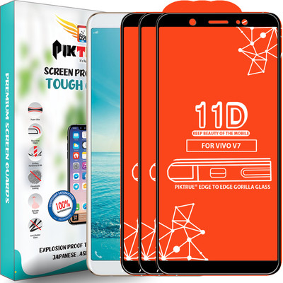 PikTrue Edge To Edge Tempered Glass for VIVO V7 Plus(Pack of 3)