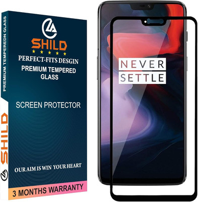shild Edge To Edge Tempered Glass for OnePlus 6(Pack of 1)