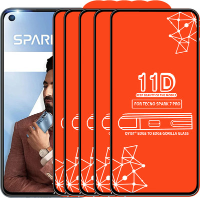 Qyist Edge To Edge Tempered Glass for Tecno Spark 7 Pro(Pack of 5)