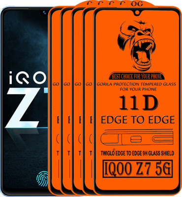 TWIGLO Edge To Edge Tempered Glass for IQOO Z7 5G(Pack of 5)