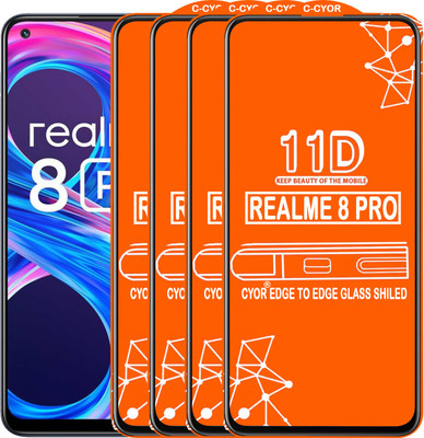 CYOR Edge To Edge Tempered Glass for REALME 8 PRO(Pack of 4)