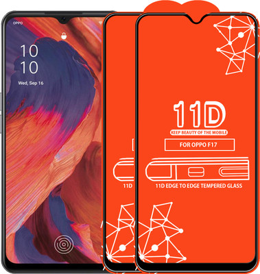 Qyist Edge To Edge Tempered Glass for Oppo F17(Pack of 2)