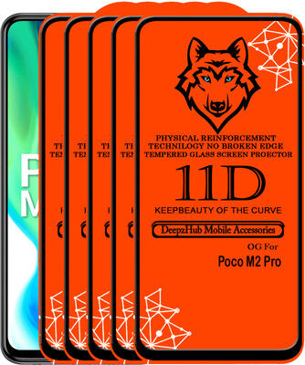 DeepzHub Edge To Edge Tempered Glass for POCO M2 Pro(Pack of 5)
