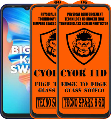 CYOR Edge To Edge Tempered Glass for TECNO SPARK 6 GO(Pack of 2)