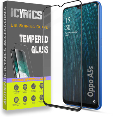 ICYNICS Edge To Edge Tempered Glass for OPPO A5s, Anti-Fingerprint, Waterproof, Oil-resistant, Bubble-Free, Anti-Static, Scratch Resistant Full Coverage with Wooden box to ensure safety(Pack of 1)