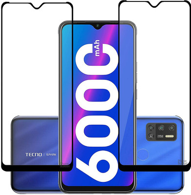 NIMMIKA ENTERPRISES Edge To Edge Tempered Glass for Tecno Spark 6 Air D+ Tempered Glass(Pack of 2)