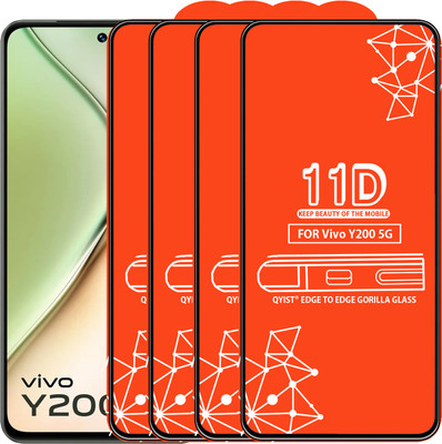 Qyist Edge To Edge Tempered Glass for Vivo Y200 5G(Pack of 4)