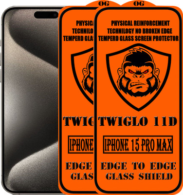 TWIGLO Edge To Edge Tempered Glass for IPHONE 15 PRO MAX(Pack of 2)