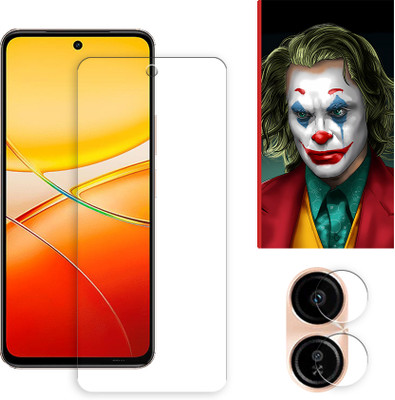 ARBAN Edge To Edge Tempered Glass for vivo Y200 Plus 5G Tempered Screen Protector | Anti-Scratch | Edge to Edge Full Coverage | 9H Hardness ( 1 FRONT SCREEN GUARD + 1 CAMERA LENS PROTECTOR + 1 FREE BACK EMBOSSED SKIN026 )(Pack of 1)