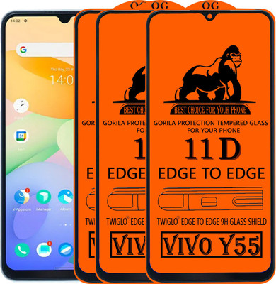 TWIGLO Edge To Edge Tempered Glass for VIVO Y55(Pack of 3)