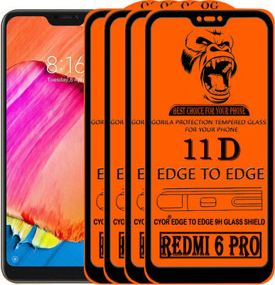 CYOR Edge To Edge Tempered Glass for Mi Redmi 6 pro(Pack of 4)