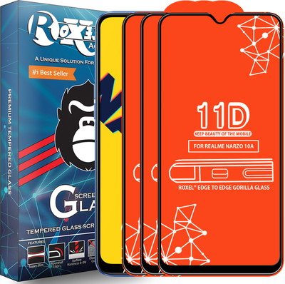 Roxel Edge To Edge Tempered Glass for Realme Narzo 10A(Pack of 3)