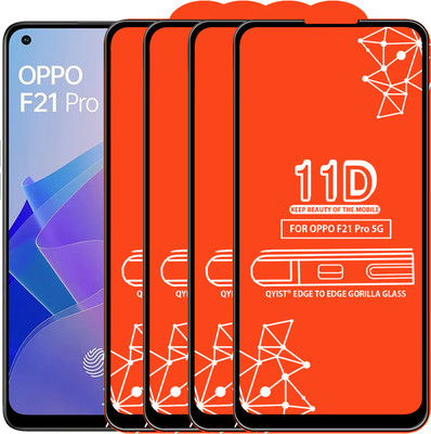 Qyist Edge To Edge Tempered Glass for Oppo F21 Pro 5G(Pack of 4)