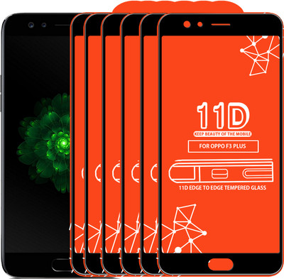 Roxel Edge To Edge Tempered Glass for Oppo F3 Plus(Pack of 6)