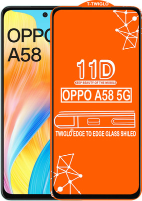 TWIGLO Edge To Edge Tempered Glass for OPPO A58 4G(Pack of 1)