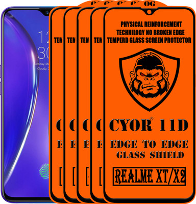 CYOR Edge To Edge Tempered Glass for Realme XT(Pack of 5)