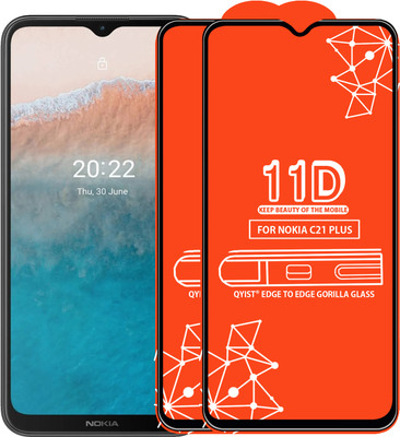 Qyist Edge To Edge Tempered Glass for NOKIA C21 PLUS(Pack of 2)