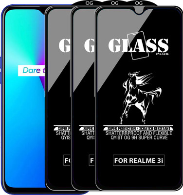 Qyist Edge To Edge Tempered Glass for Realme 3i(Pack of 3)
