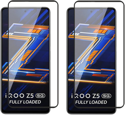 Cover Alive Edge To Edge Tempered Glass for iQOO Z5(Pack of 2)