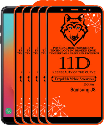 DeepzHub Edge To Edge Tempered Glass for Samsung Galaxy J8(Pack of 5)