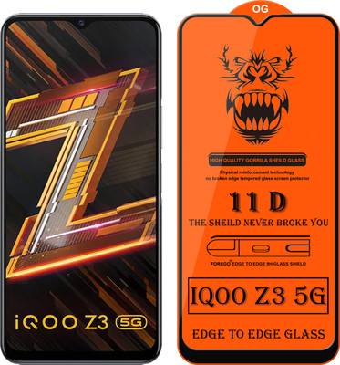 Forego Edge To Edge Tempered Glass for IQOO Z3 5G(Pack of 1)