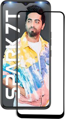 VAlight Edge To Edge Tempered Glass for Tecno Spark 7T, Premium Tempered glass with Self Installation Guide - Wet & Dry wipes(Pack of 1)