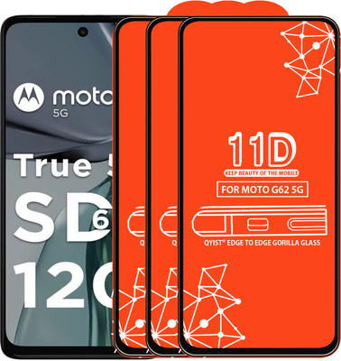 Qyist Edge To Edge Tempered Glass for Moto G62 5G(Pack of 3)