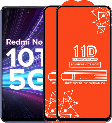 Qyist Edge To Edge Tempered Glass for Redmi Note 10T 5G(Pack of 2)