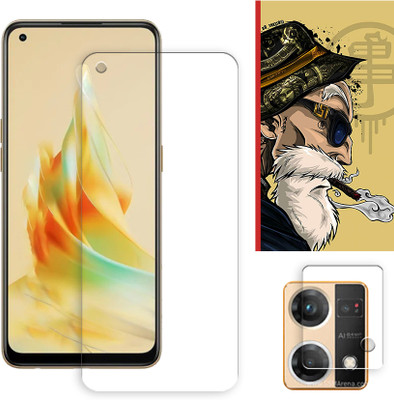 SOMTONE Edge To Edge Tempered Glass for Oppo Reno7 4G Tempered Glass Screen Protector | Anti-Scratch | Edge to Edge Full Coverage | 9H Hardness ( 1 FRONT SCREEN GUARD + 1 CAMERA LENS PROTECTOR + 1 FREE BACK EMBOSSED SKIN001 )(Pack of 1)
