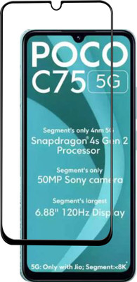VAlight Edge To Edge Tempered Glass for POCO C75 5G, REDMI 14C 5G, REDMI A4 5G, POCO C71, REDMI A5(Pack of 1)