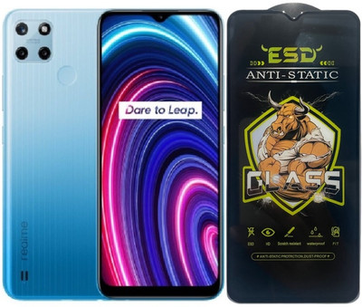 TELESHIELD Edge To Edge Tempered Glass for Realme C25Y, ESD Glass, ESD Protector, Edge to Edge, Screen Protector(Pack of 1)