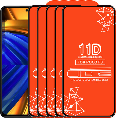 Qyist Edge To Edge Tempered Glass for Poco F3(Pack of 5)