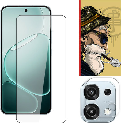 SOMTONE Edge To Edge Tempered Glass for Oppo A6 Pro 5G Tempered Glass Screen Protector | Anti-Scratch | Edge to Edge Full Coverage | 9H Hardness ( 1 FRONT SCREEN GUARD + 1 CAMERA LENS PROTECTOR + 1 FREE BACK EMBOSSED SKIN001 )(Pack of 1)