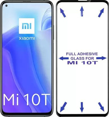 VISHRN Edge To Edge Tempered Glass for Mi 10T, Redmi 10T(Pack of 1)