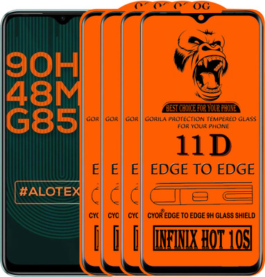 CYOR Edge To Edge Tempered Glass for INFINIX HOT 10S(Pack of 4)