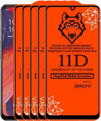 DeepzHub Edge To Edge Tempered Glass for OPPO F17(Pack of 5)
