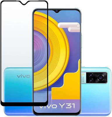 Evett Edge To Edge Tempered Glass for Vivo Y31 (2020) (HD Clarity)(Pack of 2)
