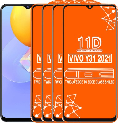 TWIGLO Edge To Edge Tempered Glass for VIVO Y31 2021(Pack of 4)