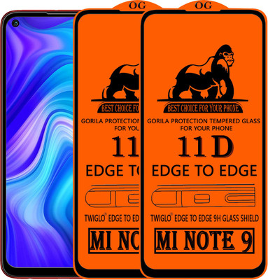 TWIGLO Edge To Edge Tempered Glass for REDMI NOTE 9(Pack of 2)