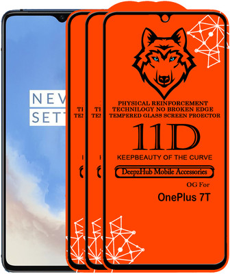 DeepzHub Edge To Edge Tempered Glass for OnePlus 7T(Pack of 3)