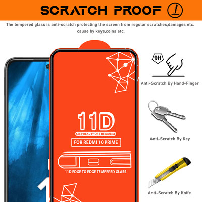 Qyist Edge To Edge Tempered Glass for Redmi 10 Prime(Pack of 4)