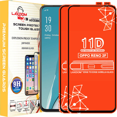 Laxdom Edge To Edge Tempered Glass for Oppo Reno2 F(Pack of 2)