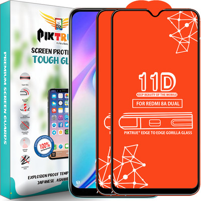 PikTrue Edge To Edge Tempered Glass for Redmi 8A Dual(Pack of 2)